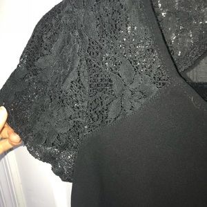 Black Sheer Lace Top- Medium